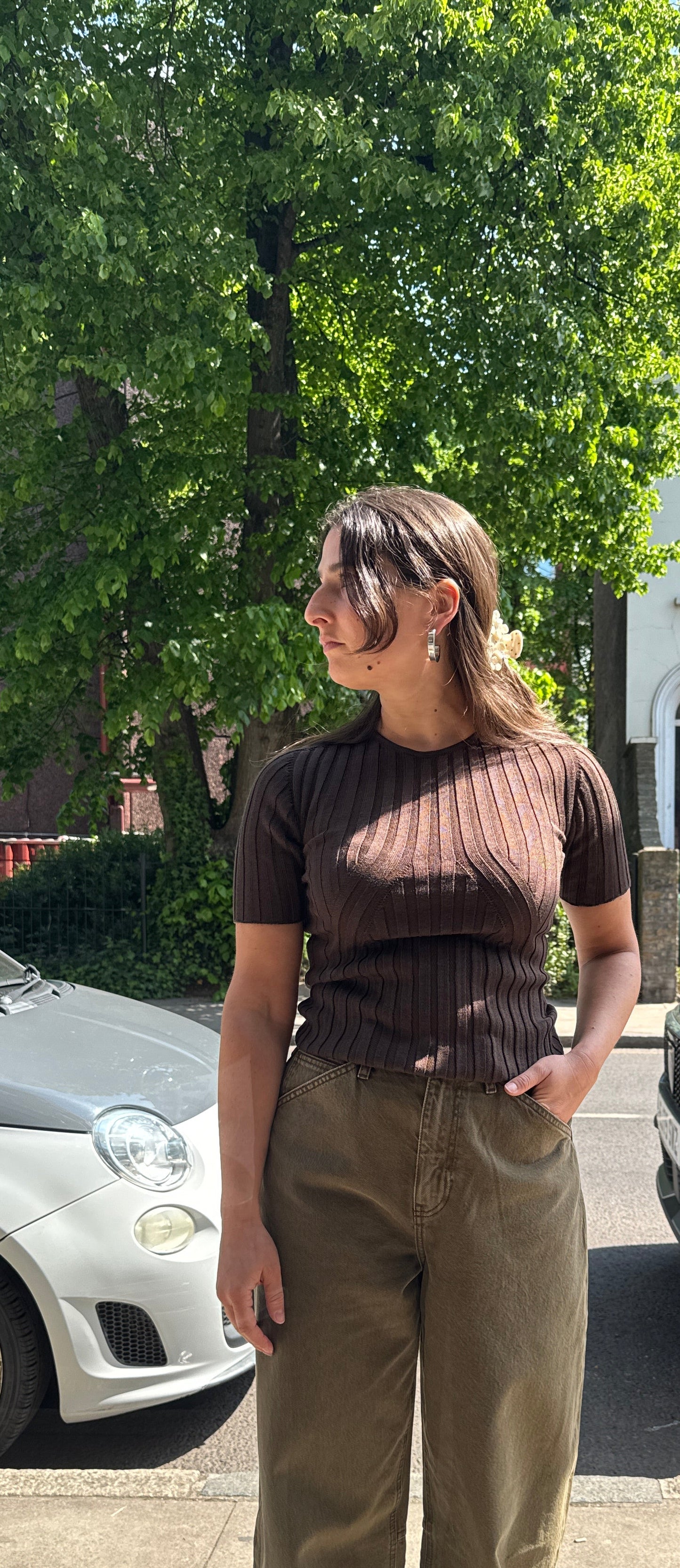 SBJ AYA TOP -  BROWN