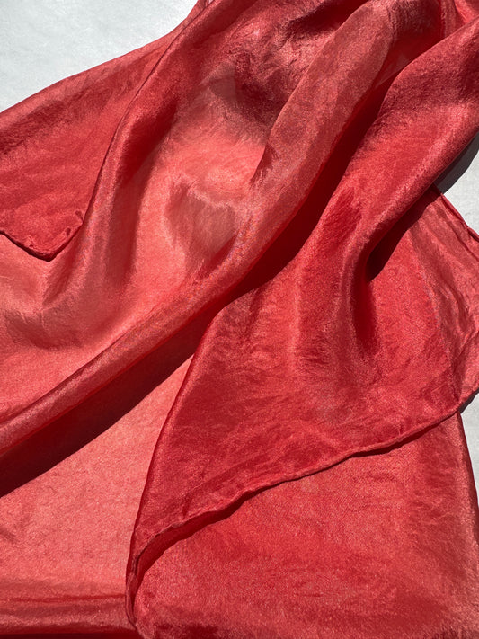 SLOW AND SOW SILK BANDANA RED