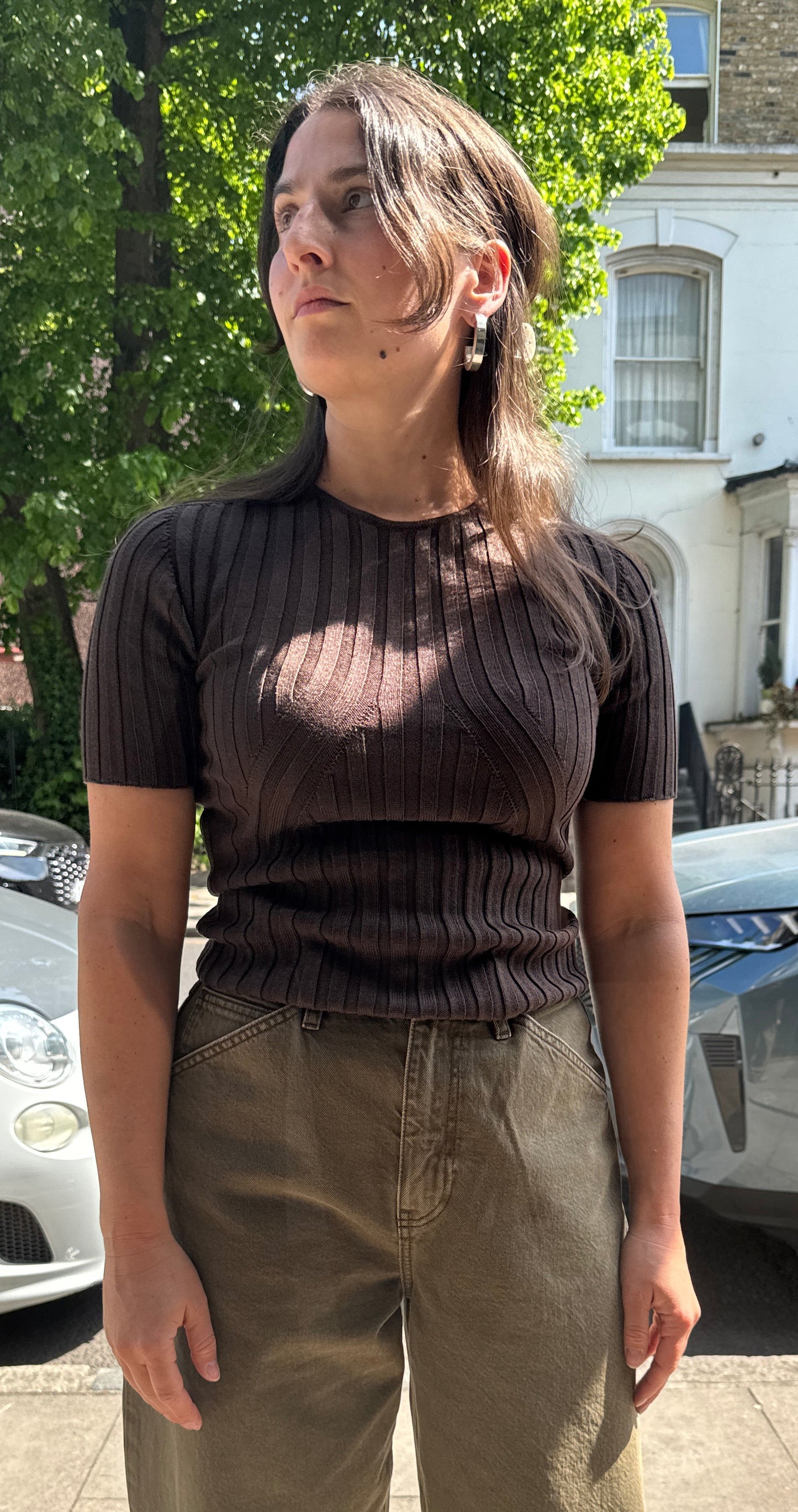 SBJ AYA TOP -  BROWN