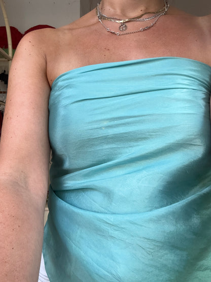 SLOW AND SOW SCARF AQUA & TURQUOISE