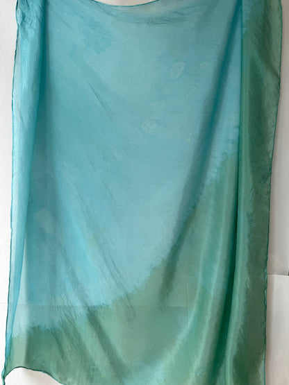 SLOW AND SOW SCARF AQUA & TURQUOISE