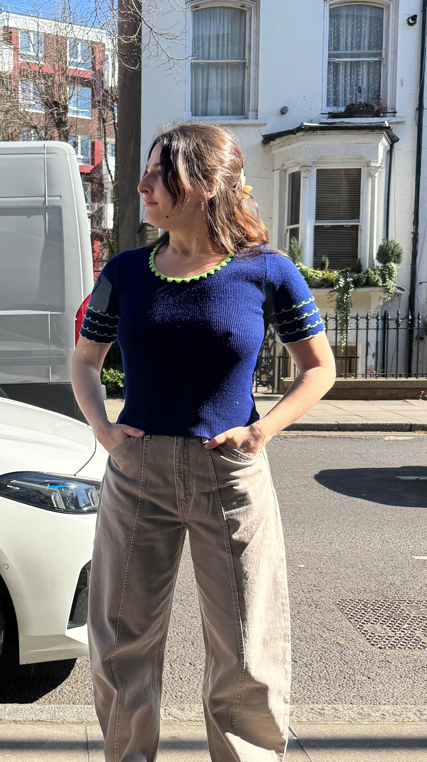 SK VINTAGE 1970s BLUE KNIT