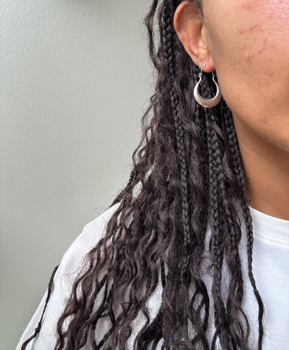 SANCROSANCT CRESCENT HOOP SILVER EARRINGS