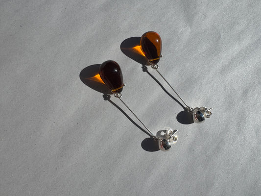 SISI JOIA GOTA LONG EARRINGS - AMBER