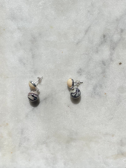 SISI JOIA AUREL EARRINGS - BEIGE/BLACK