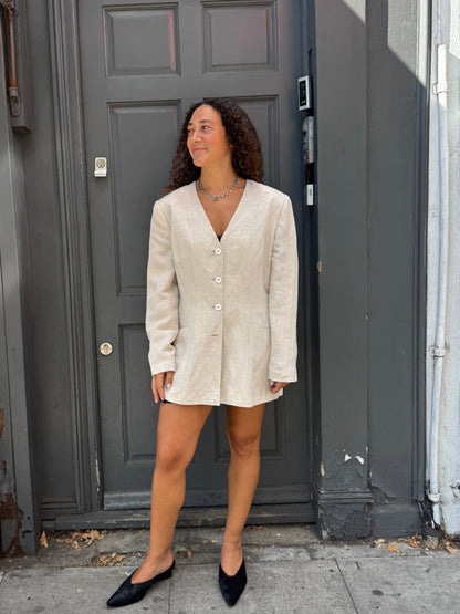 WOLF AND GYPSY 80S CUT-OUT LINEN BLAZER