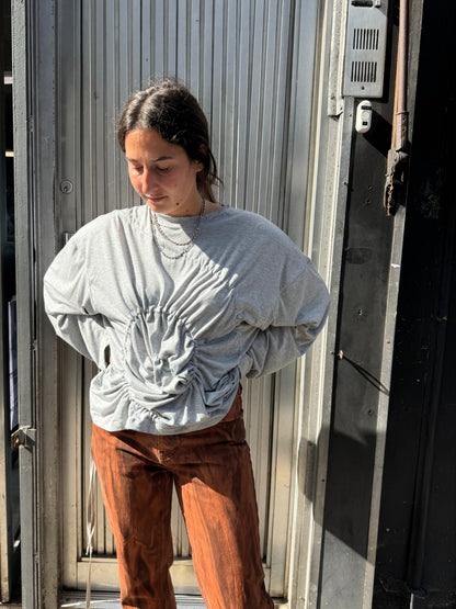 CELESTE BURGOYNE GREY SPIRAL TEE