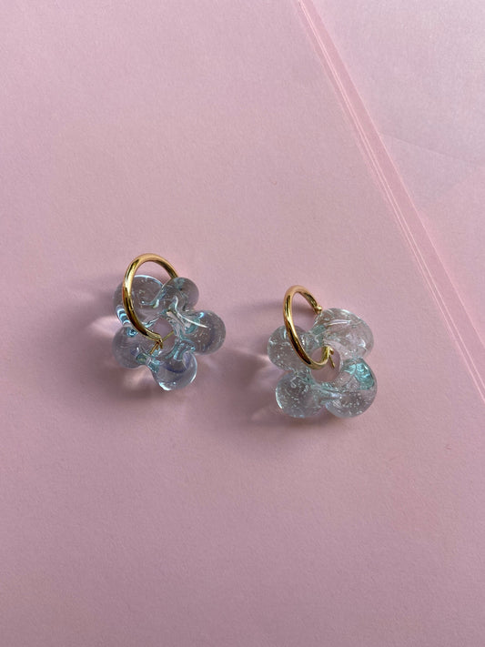 SISI JOIA CLEAR FLEUR EARRINGS