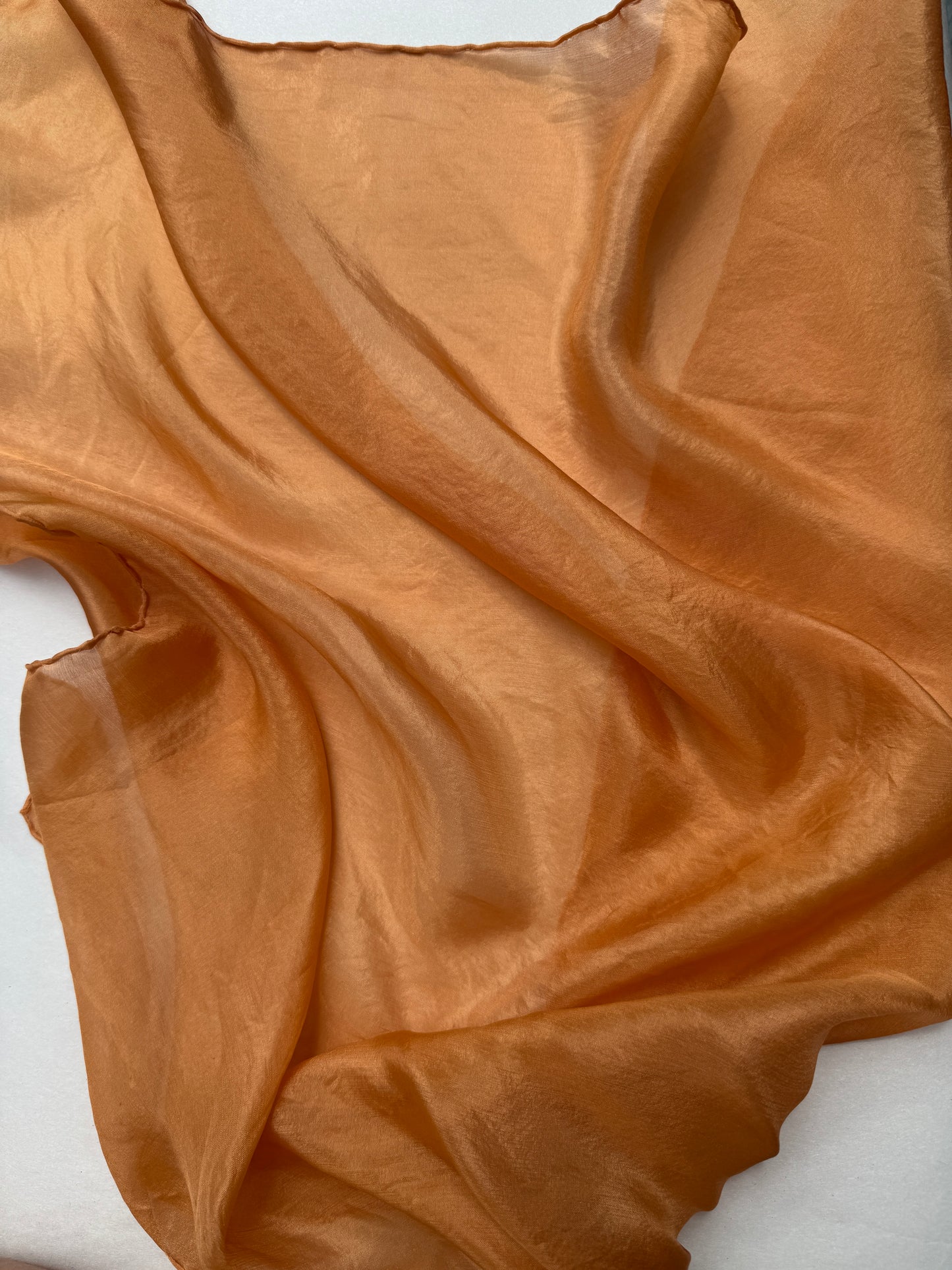 SLOW AND SOW SILK BANDANA TANGERINE