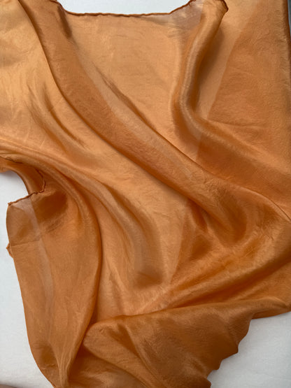 SLOW AND SOW SILK BANDANA TANGERINE