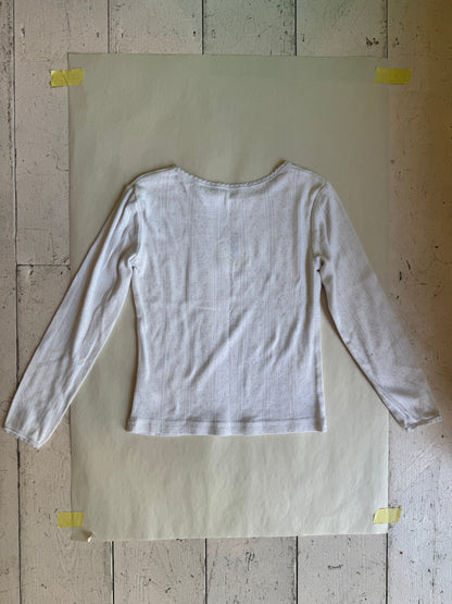 NO NEW TEE POINTELLE FLOWER