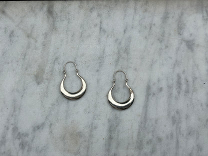 SANCROSANCT CRESCENT HOOP SILVER EARRINGS