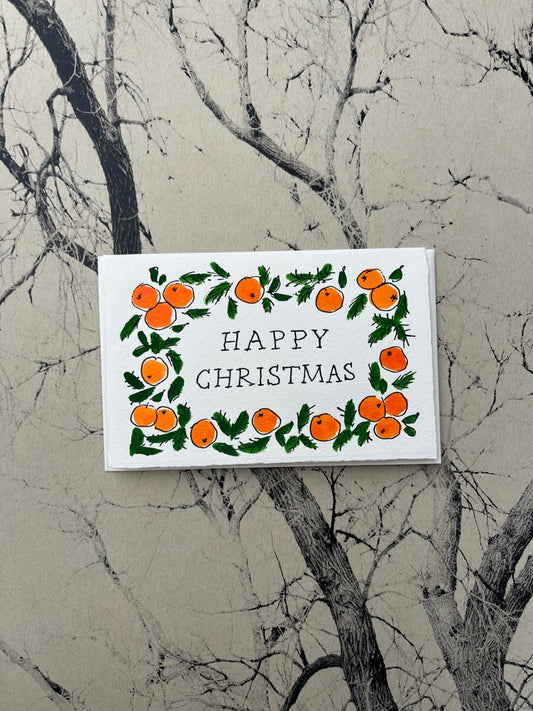 SCRIBBLE & DAUB ORANGE GARLAND CARD