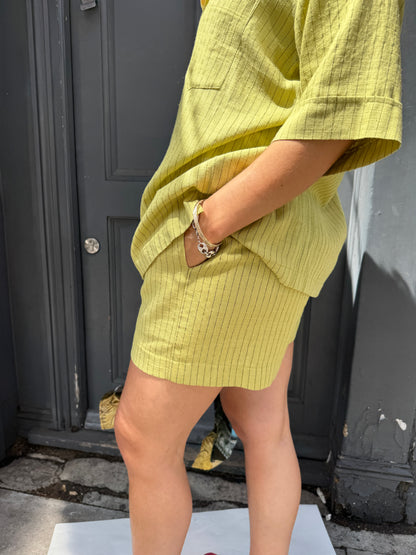 FORTY ONE JUNIE GREEN STRIPED SHORTS
