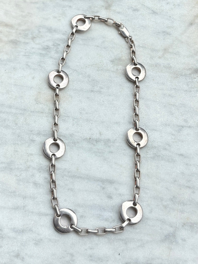 SANCROSANCT 925 SILVER CIRCLE LINK CHAIN NECKLACE
