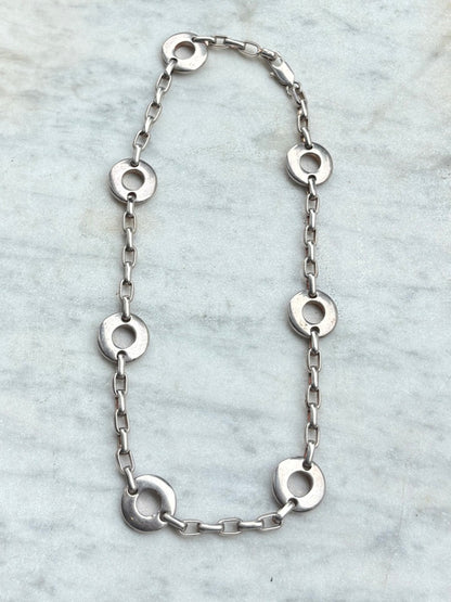 SANCROSANCT 925 SILVER CIRCLE LINK CHAIN NECKLACE