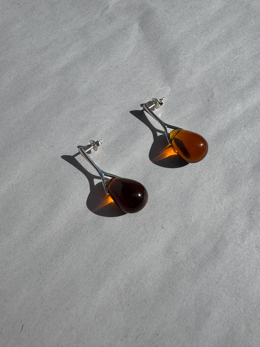 SISI JOIA GOTA NAIL EARRINGS - AMBER