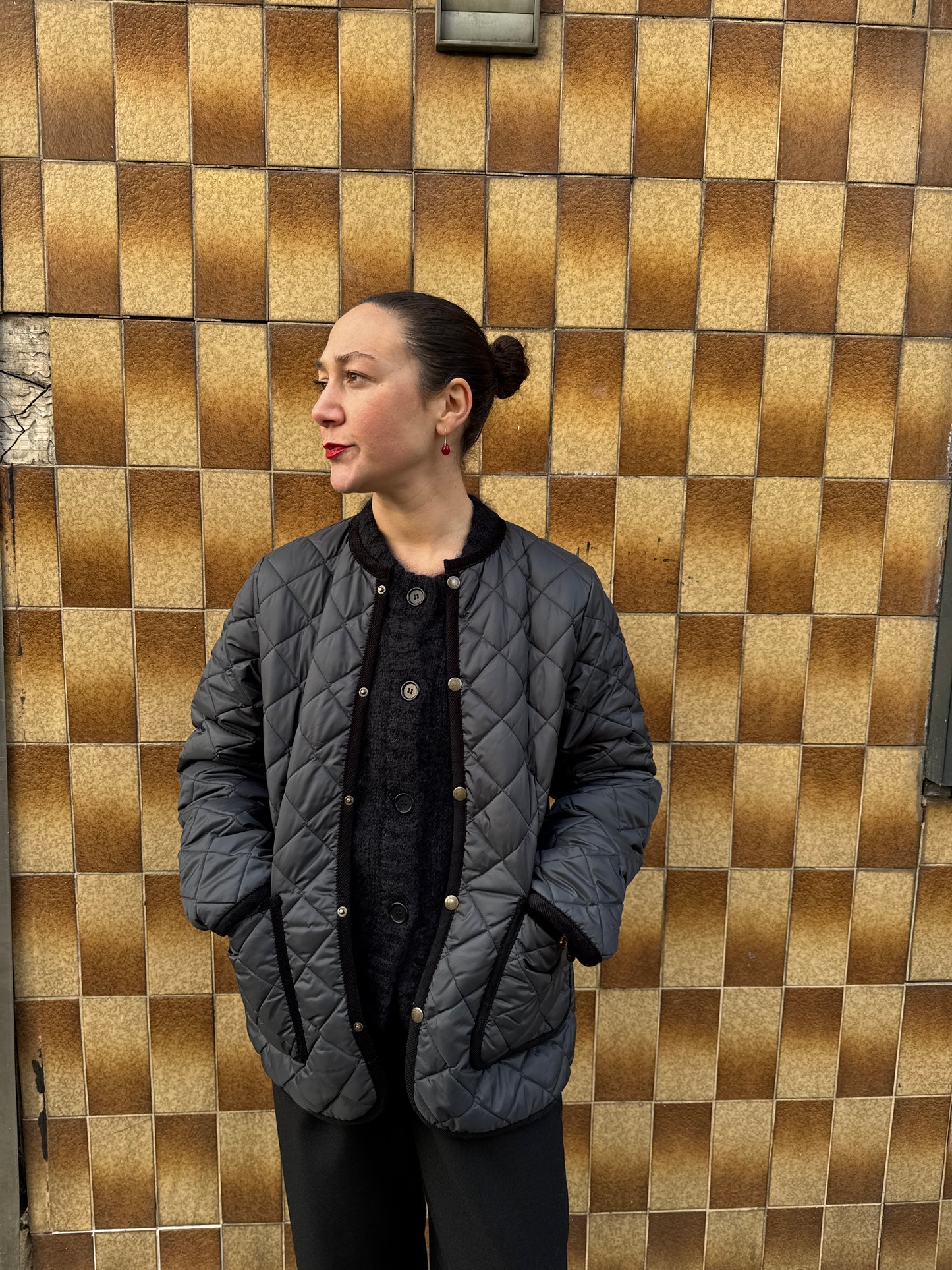 LAVENHAM CONTRAST CORNARD JACKET NAVY