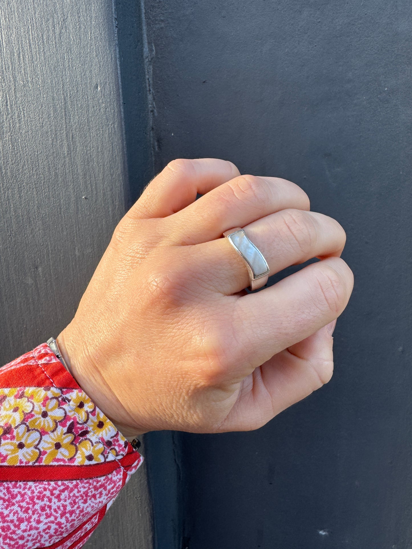 SACROSANCT MOTHER OF PEARL WIGGLE RING