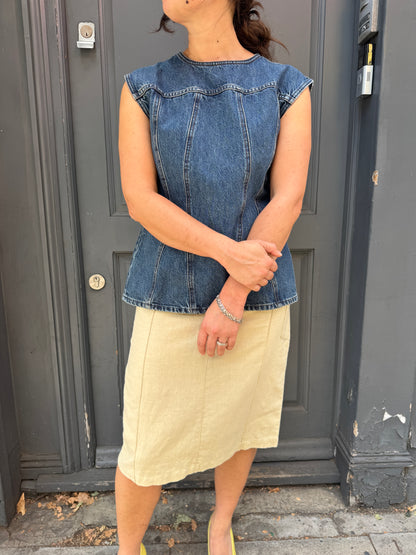 WOLF AND GYPSY LINEN CARGO SKIRT