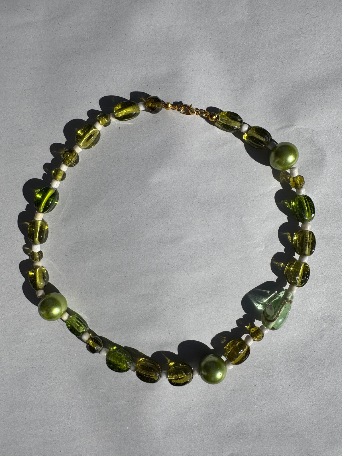 BEADING FOR PALESTINE CHUNKY NECKLACE GREEN
