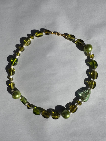 BEADING FOR PALESTINE CHUNKY NECKLACE GREEN