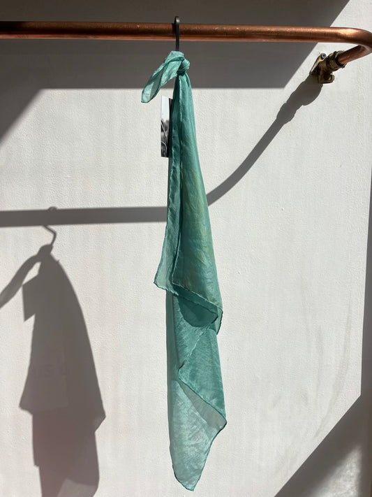 SLOW AND SOW SILK BANDANA TEAL