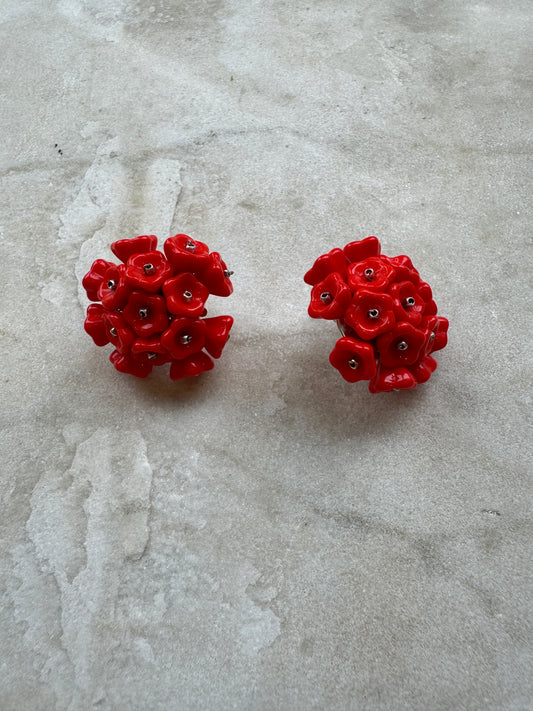 UCHA BLOOMING EARRINGS RED