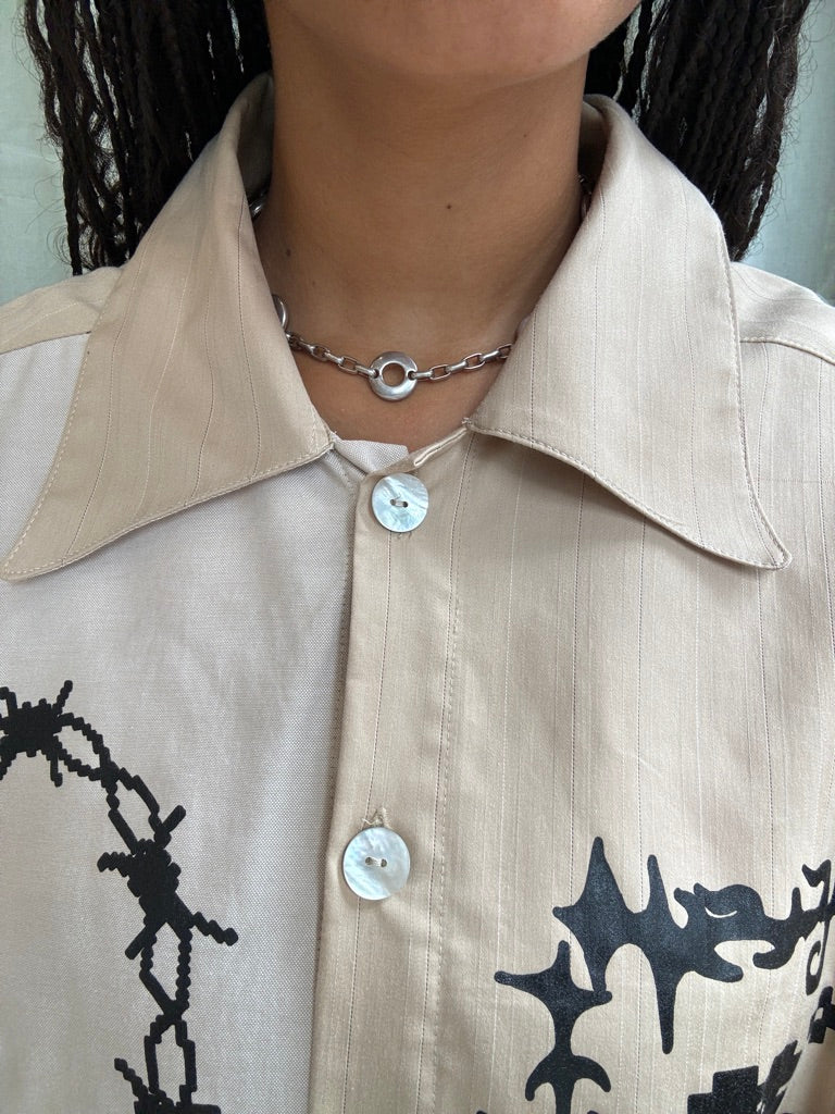 SANCROSANCT 925 SILVER CIRCLE LINK CHAIN NECKLACE
