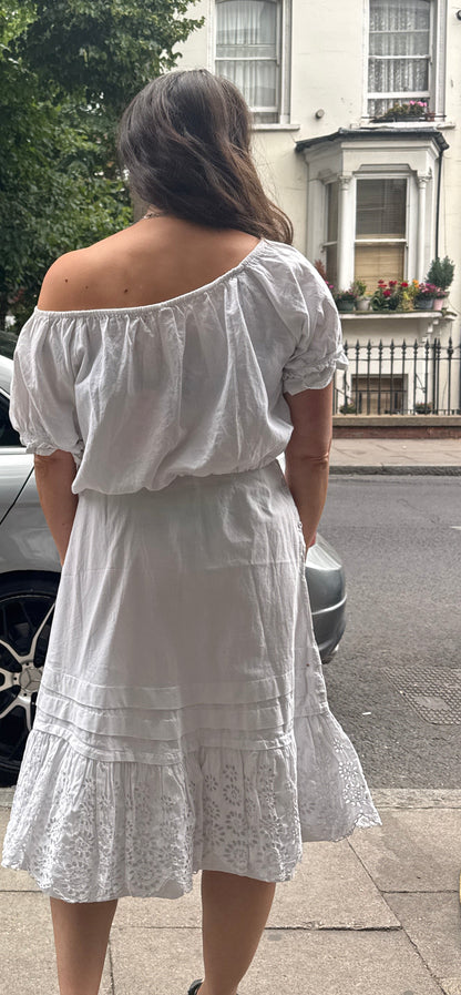 SK VINTAGE BRODERIE COTTON SKIRT