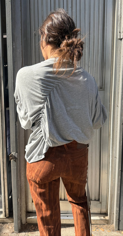 CELESTE BURGOYNE GREY SPIRAL TEE