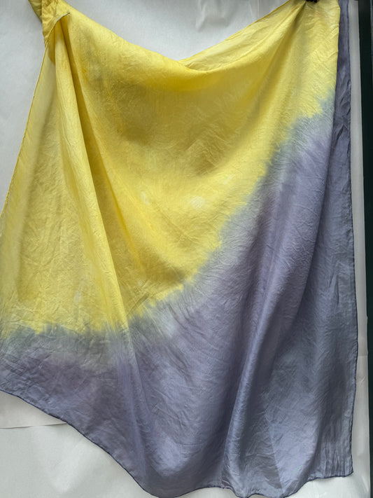 SLOW AND SOW SILK SCARF LEMON & ASH