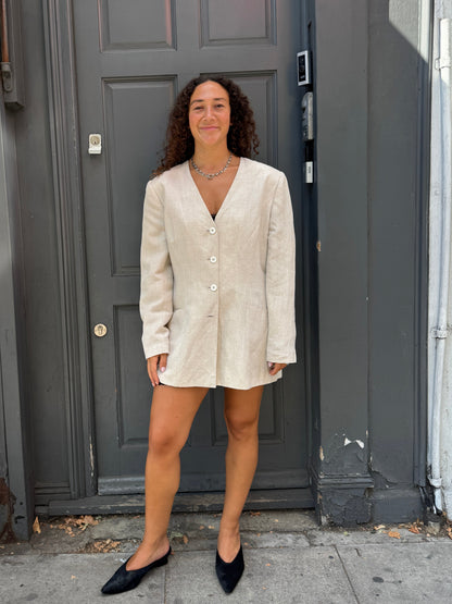 WOLF AND GYPSY 80S CUT-OUT LINEN BLAZER