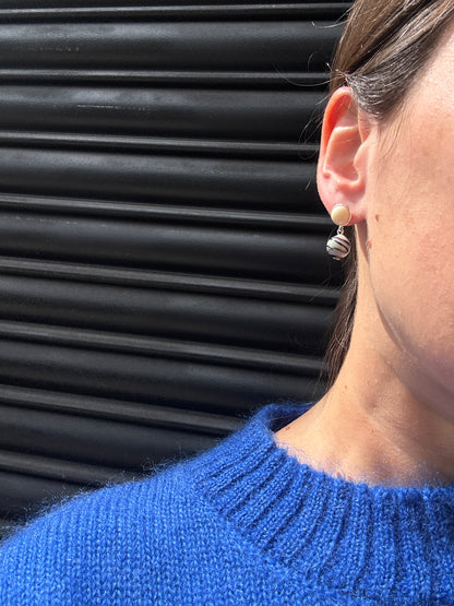 SISI JOIA AUREL EARRINGS - BEIGE/BLACK