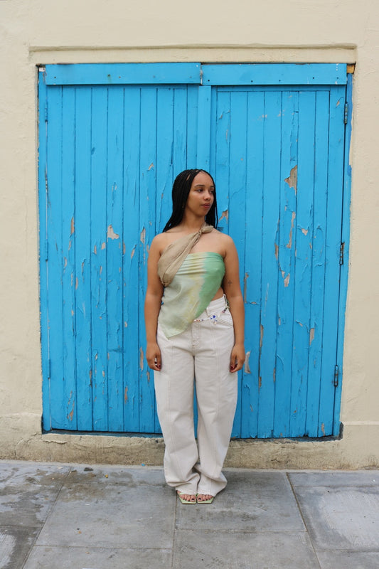 SLOW & SOW SILK SCARF GREEN