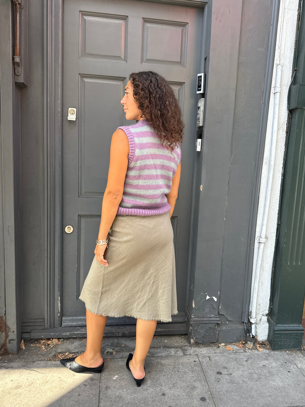 WOLF AND GYPSY RAW HEM LINEN SKIRT