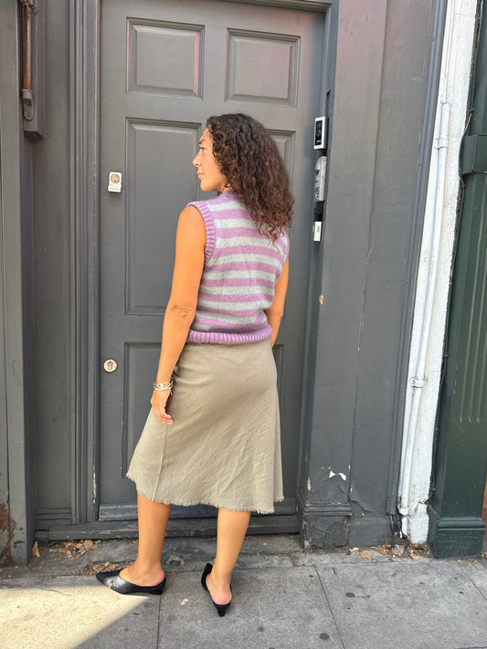 WOLF AND GYPSY RAW HEM LINEN SKIRT