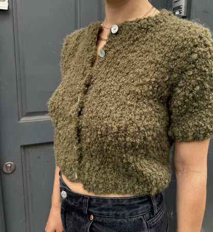 ROSEKUMO BOUCLETTE TOP KHAKI