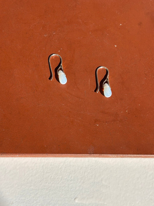 SISI JOIA MINI BROTE EARRINGS - OPALINE WHITE