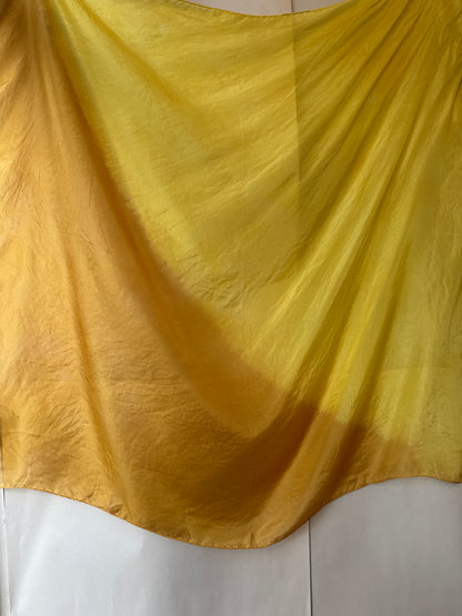 SLOW AND SOW SILK SCARF YELLOW AND GOLD
