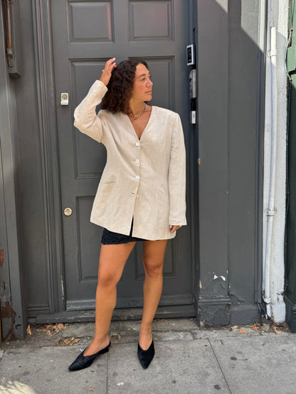WOLF AND GYPSY 80S CUT-OUT LINEN BLAZER