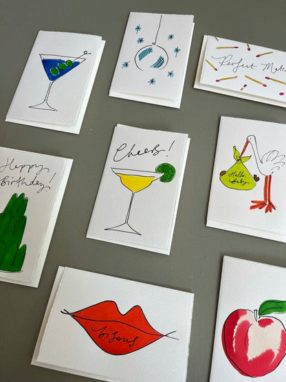 SCRIBBLE AND DAUB MARGARITA CARD