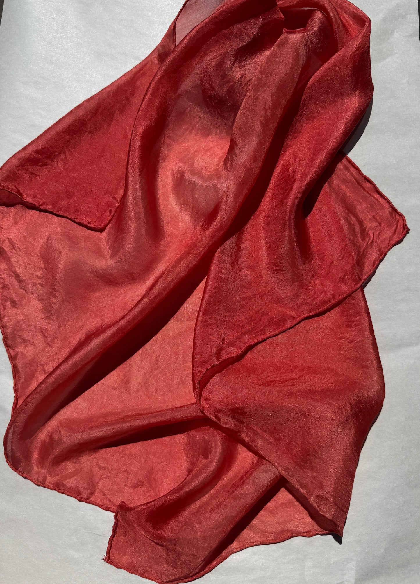 SLOW AND SOW SILK BANDANA RED