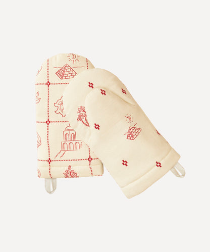 CHERRY FLIPS REWORKED OVEN MITT RED