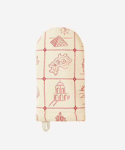 CHERRY FLIPS REWORKED OVEN MITT RED