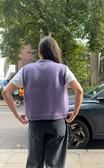 YETTON KNITTED VEST LILAC