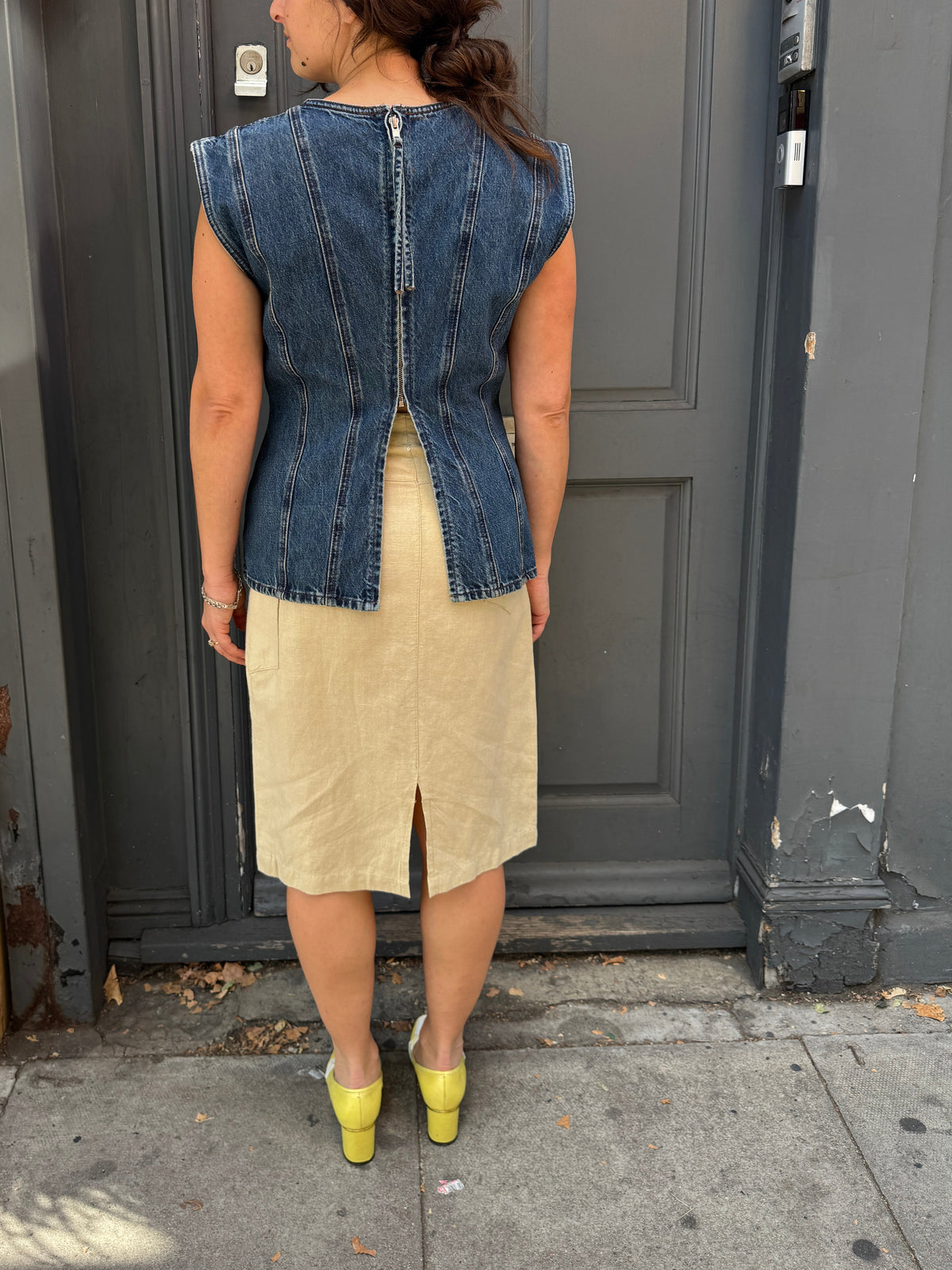 WOLF AND GYPSY LINEN CARGO SKIRT