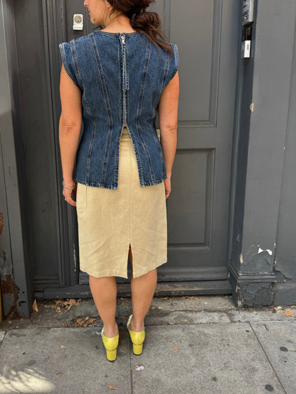 WOLF AND GYPSY LINEN CARGO SKIRT