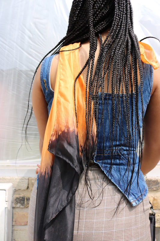 SLOW AND SOW SILK SCARF ORANGE