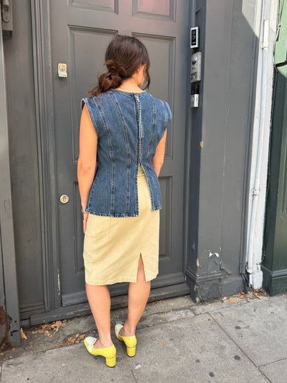 WOLF AND GYPSY LINEN CARGO SKIRT